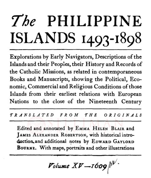 Thumbnail for The Philippine Islands, 1493–1898 (Vol. 15, 1609)