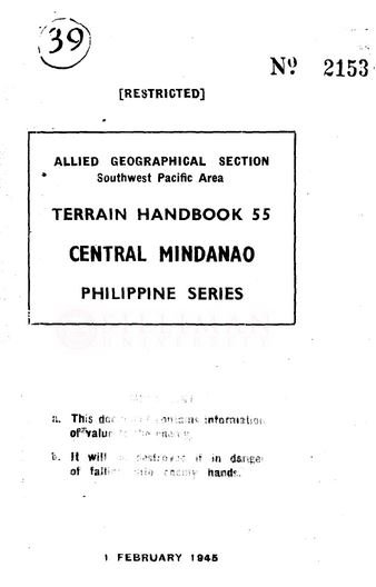 Thumbnail for Terrain handbook 55: Central Mindanao (Philippine series)