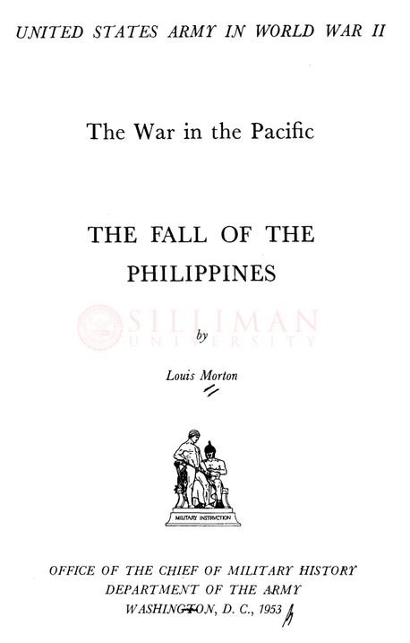 Thumbnail for The fall of the Philippines (United States Army in World War II: The War in the Pacific)