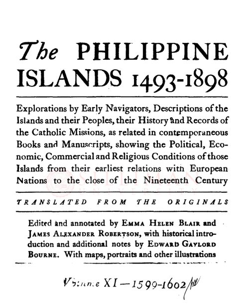 Thumbnail for The Philippine Islands, 1493-1898 (Vol. 11, 1599-1602)