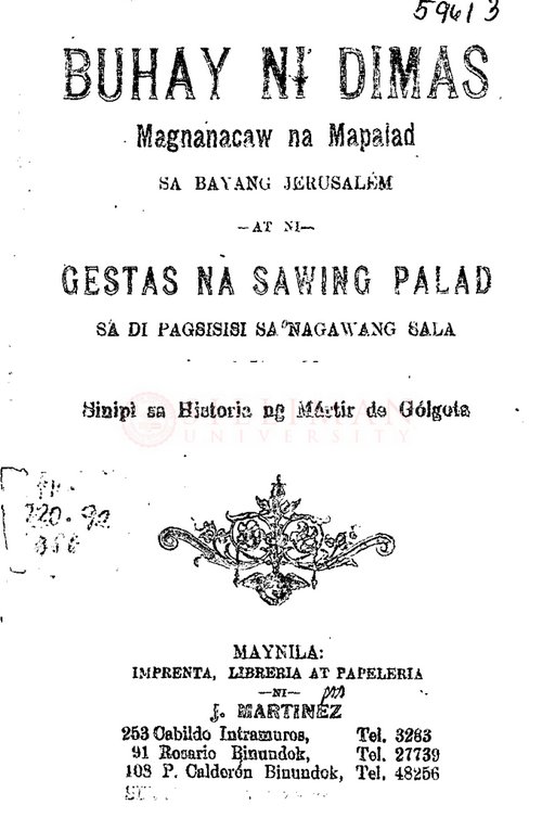 Thumbnail for Buhay ni Dimas: Magnanacaw na Mapalad sa Bayang Jerusalém at ni Gestas na Sawing Palad sa di Pagsisisi sa Nagawang Sala