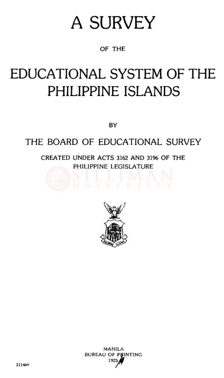 Thumbnail for A survey of the educational system of the Philippine Islands