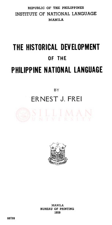 Thumbnail for The historical development of the Philippine national language