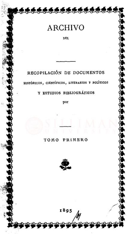 Thumbnail for Archivo del bibliófilo filipino: recopilación de documentos históricos, científicos, literarios y políticos (Tomo Primero)