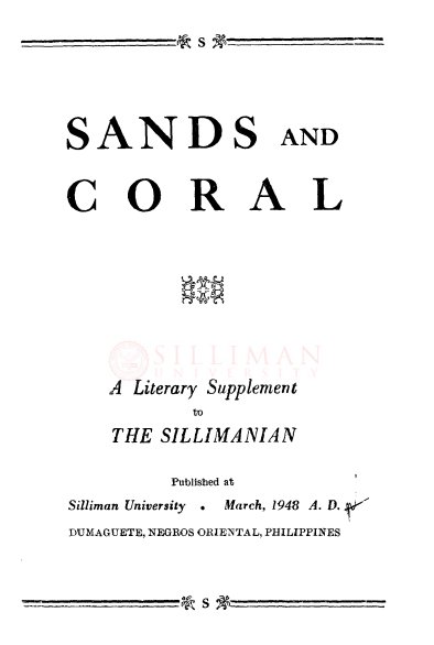 Thumbnail for Sands and Coral: A Literary Supplement to The Sillimanian (March 1948, Vol. 1, No. 1)