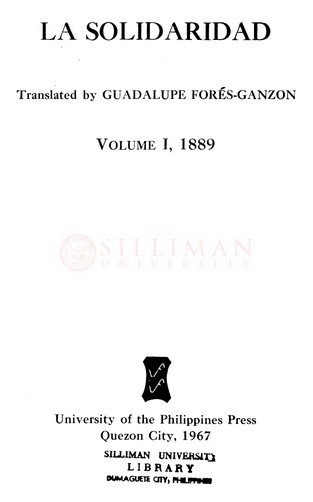 Thumbnail for La Solidaridad (Vol. 1, 1889)