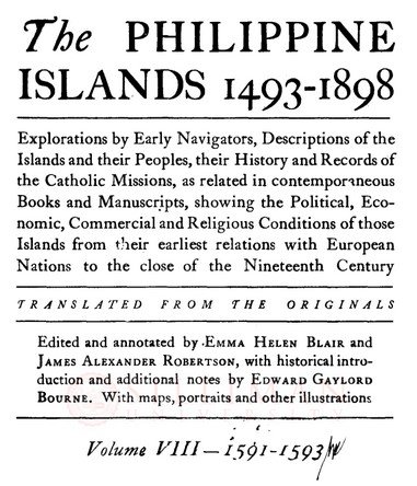 Thumbnail for The Philippine Islands, 1493–1898 (Vol. 8, 1591–1593)