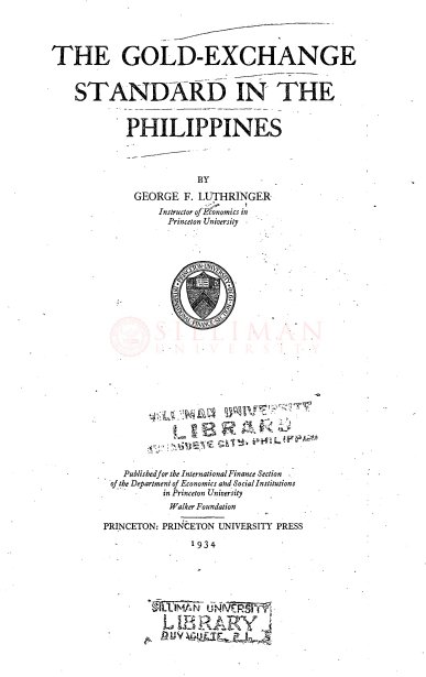 Thumbnail for The gold-exchange standard in the Philippines