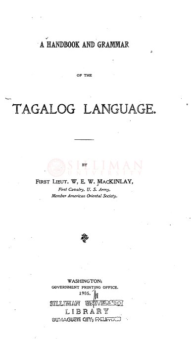 Thumbnail for A handbook and grammar of the Tagalog language