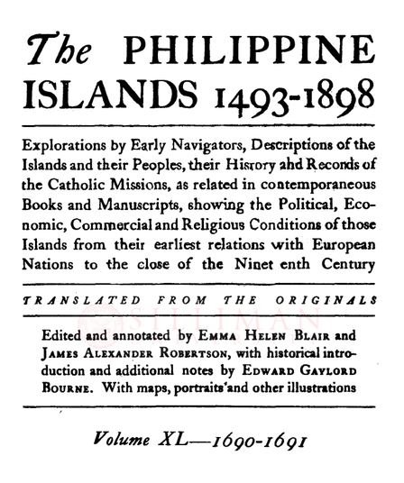 Thumbnail for The Philippine Islands, 1493-1898 (Vol. 40, 1690-1691)