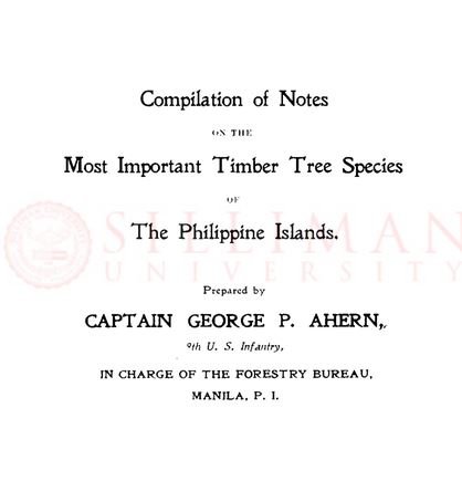 Thumbnail for Compilation of notes on the most important timber tree species of the Philippine Islands