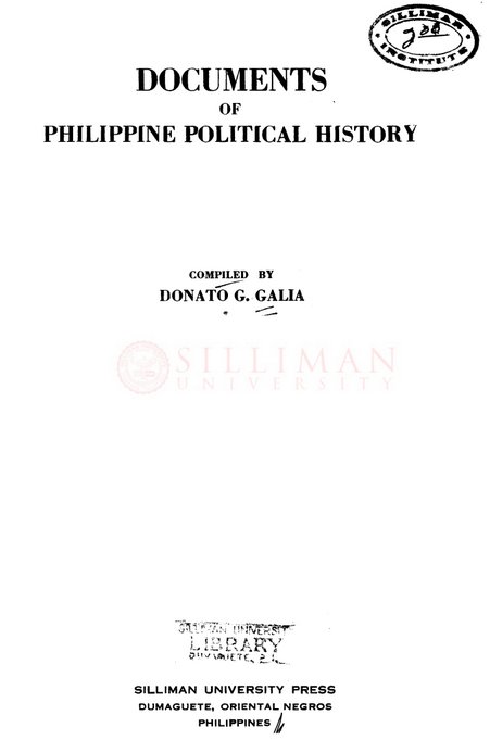 Thumbnail for Documents of Philippine political history