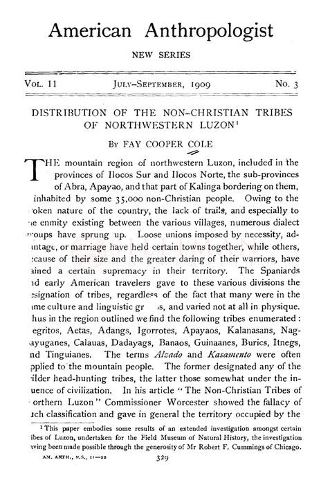 Thumbnail for Distribution of the non-Christian tribes of Northwestern Luzon