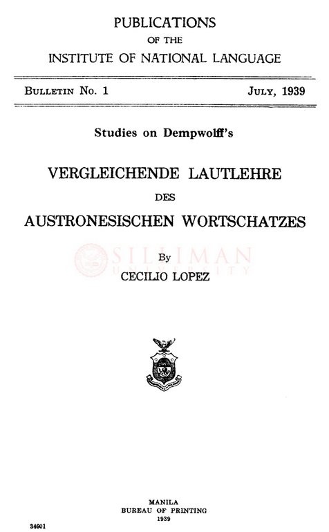 Thumbnail for Publications of the Institute of National Language: Bulletin No. 1