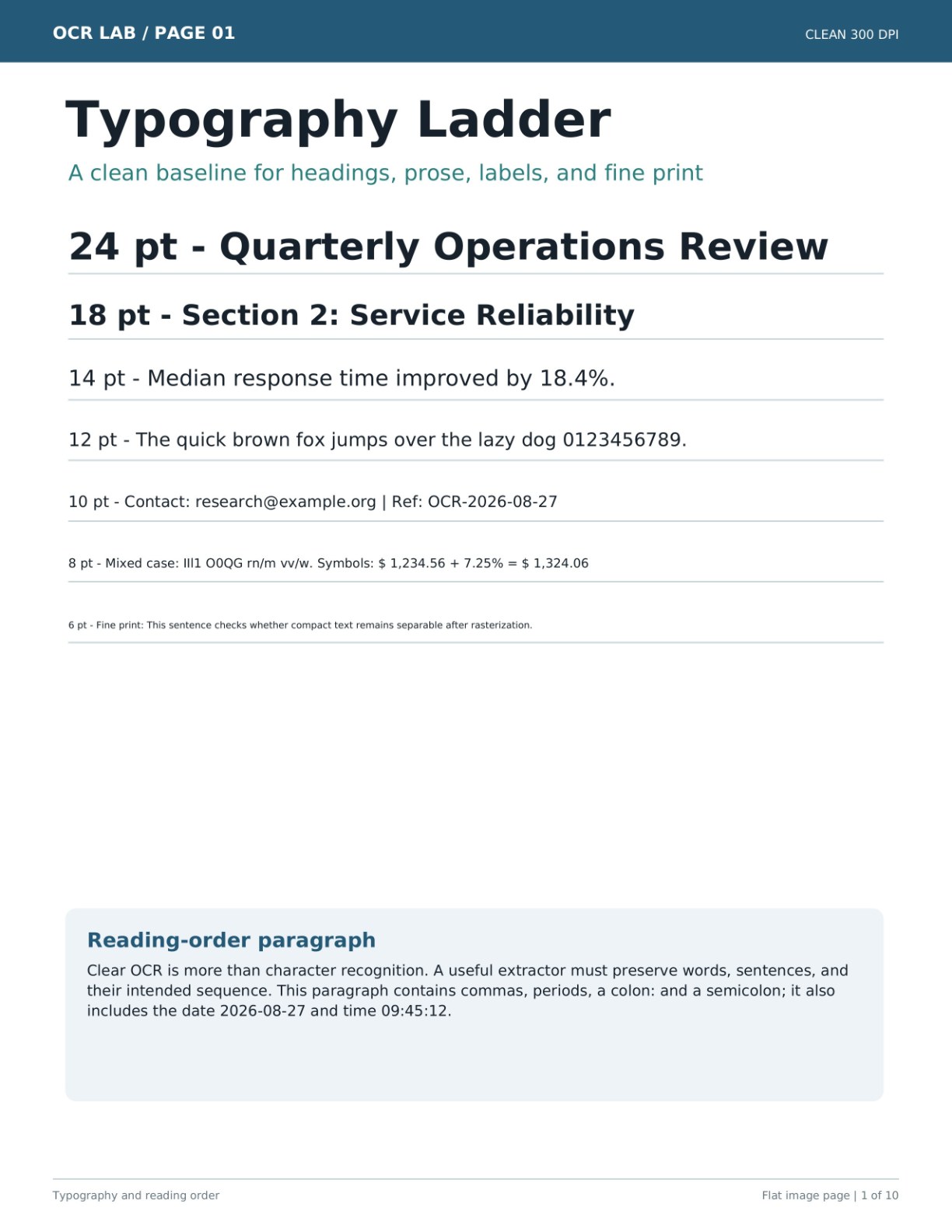 Thumbnail for OCR Test Document