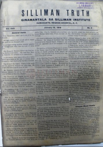 Thumbnail for Silliman Truth, Vol. XVII, No. 2