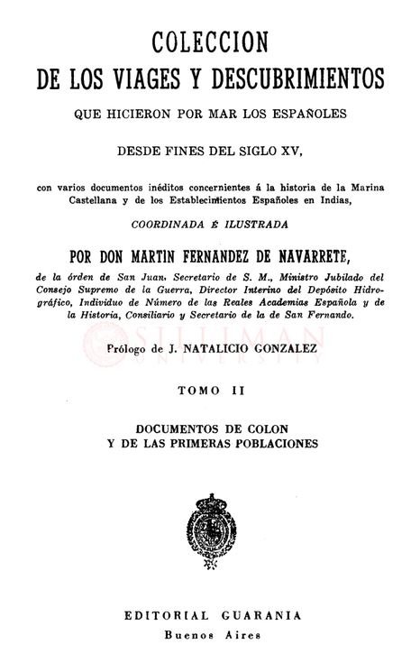 Thumbnail for Coleccion de los viages y descubrimientos que hicieron por mar los españoles desde fines del siglo XV: Tomo II (Documentos de Colon y de las primeras poblaciones)