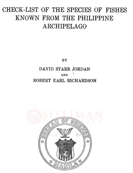Thumbnail for Check-list of the species of fishes known from the Philippine archipelago (Monographic Publications on Fishes No. 1)