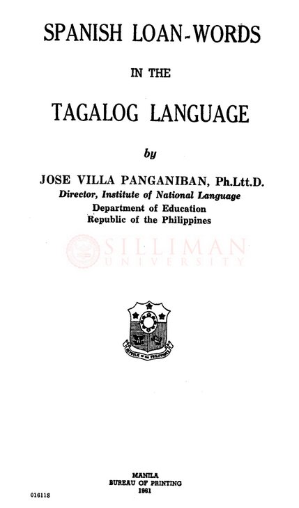 Thumbnail for Spanish loan-words in the Tagalog language