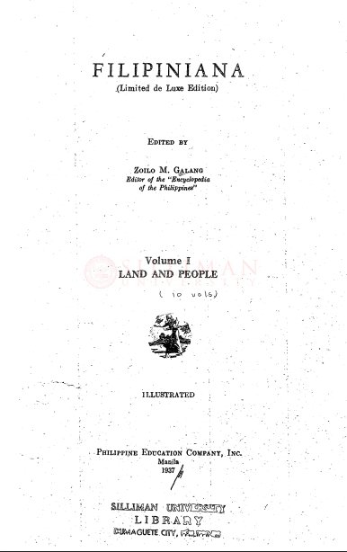 Thumbnail for Filipiniana (Limited de Luxe Edition), Volume I: Land and People