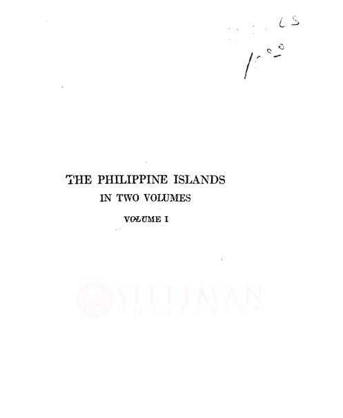 Thumbnail for The Philippine islands in Two Volumes, Volume I