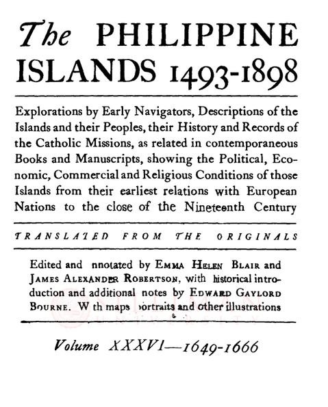 Thumbnail for The Philippine Islands, 1493–1898 (Vol. 36, 1649–1666)