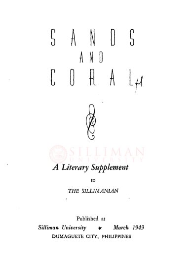 Thumbnail for Sands and Coral: A Literary Supplement to The Sillimanian (March 1949)