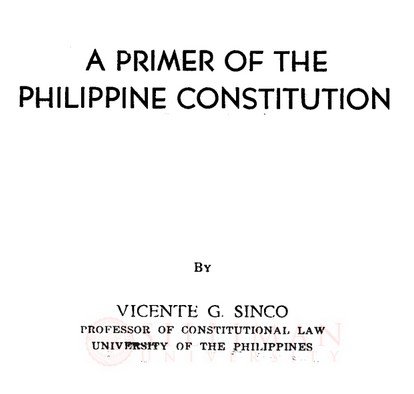 Thumbnail for A primer of the Philippine constitution