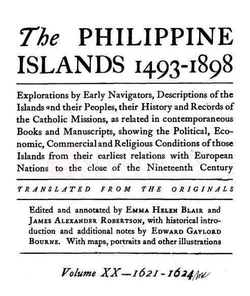 Thumbnail for The Philippine Islands, 1493–1898 (Vol. 20, 1621–1624)