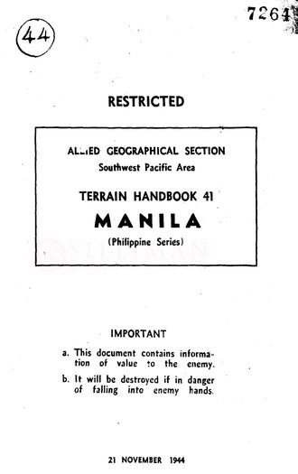Thumbnail for Terrain handbook 41: Manila (Philippine series)